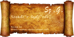 Szekér Győző névjegykártya
